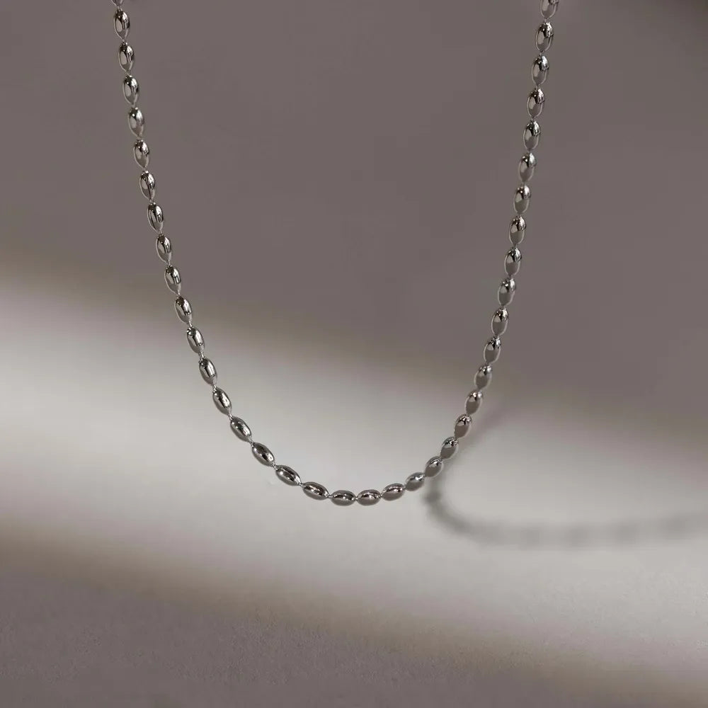 Wasserfeste Edelstahl, Halskette mit Perlen – Verstellbarer Schmuck