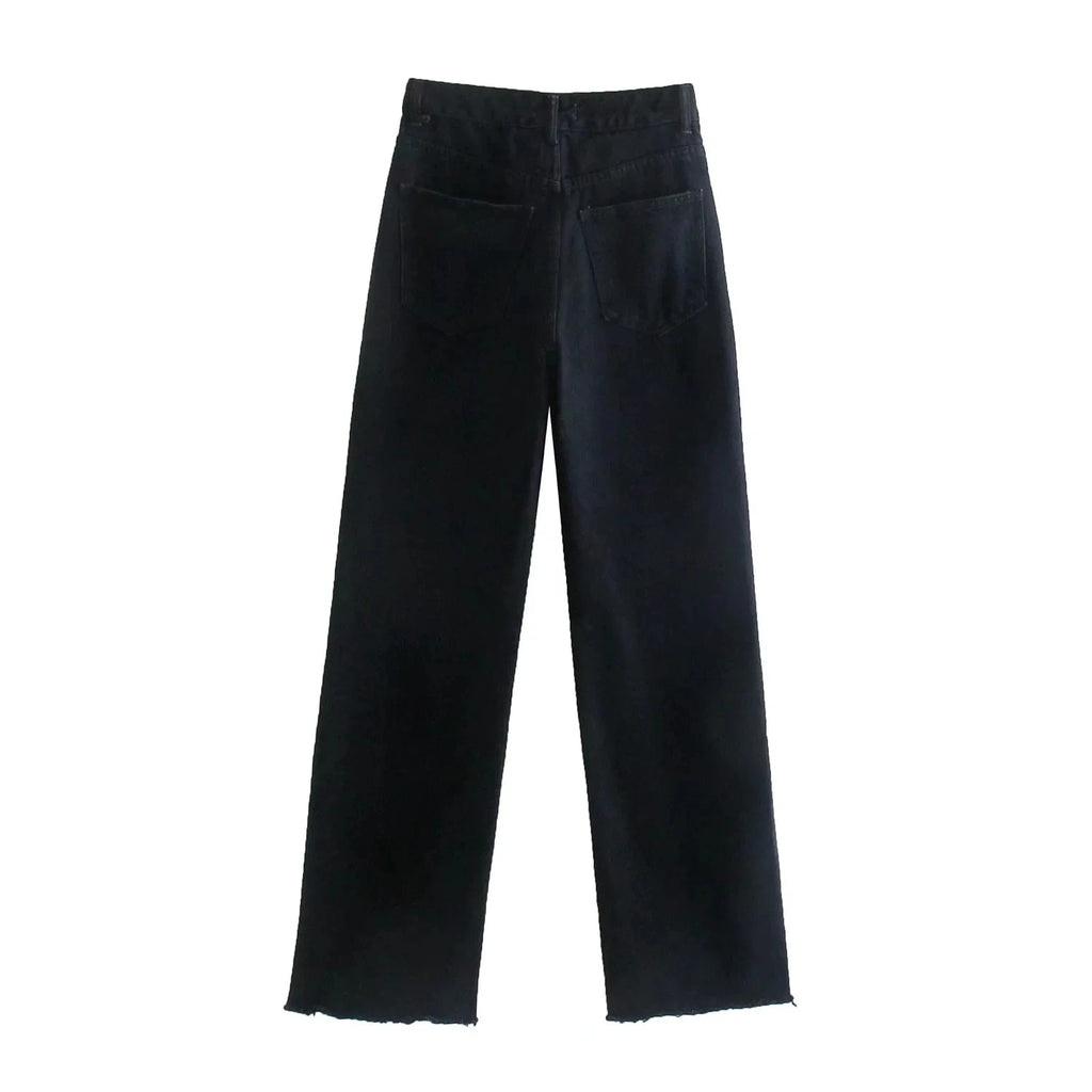 Damen Wide-Leg-Hose in Schwarz – High-Waist mit elegantem Look