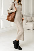 Half-Zip Midi Kleid – Damen Look