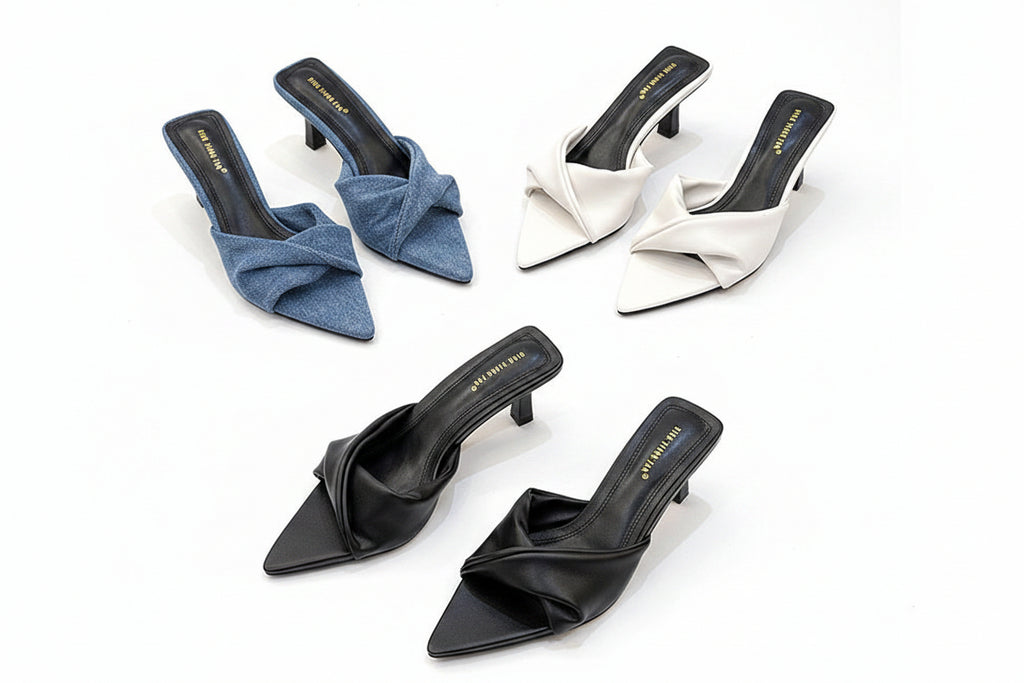 Elegant Mule Sandals with Kitten Heel – Pointed Toe