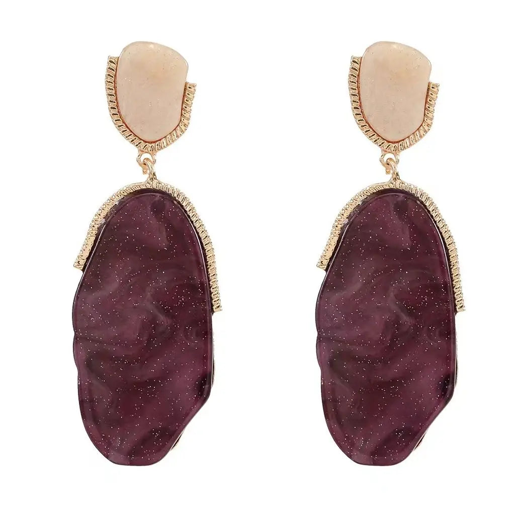 Elegante Statement-Ohrringe in Lila – Geometrisches Design