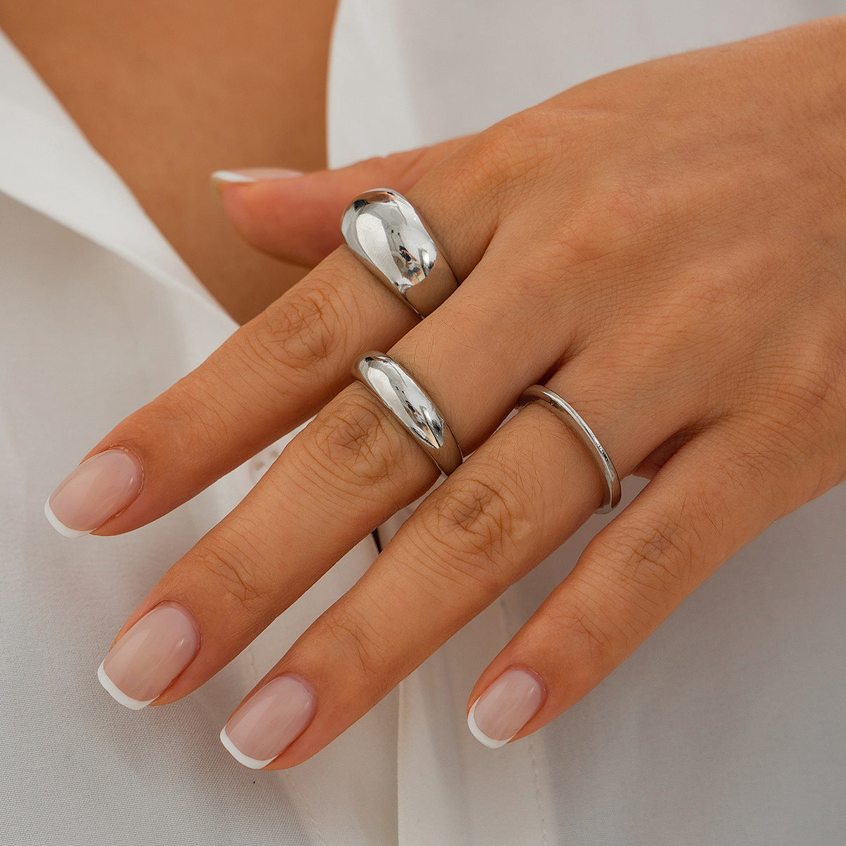 3-teiliges Ring-Set – Gold