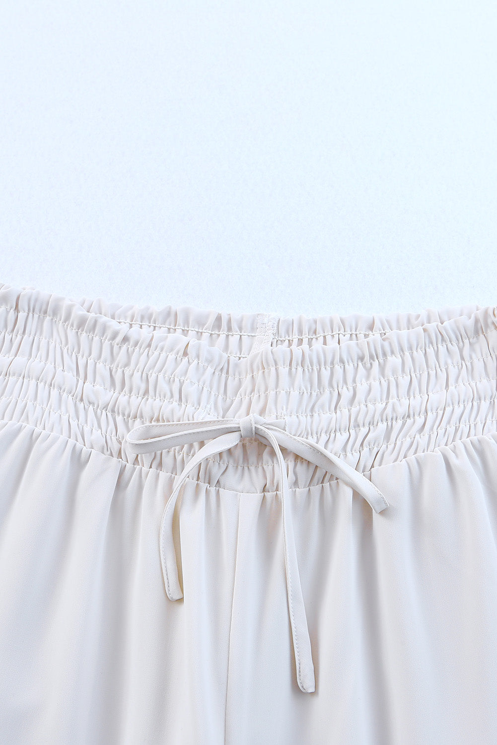 Damen Wide-Leg-Hose in Beige – High-Waist mit Smocked Bund