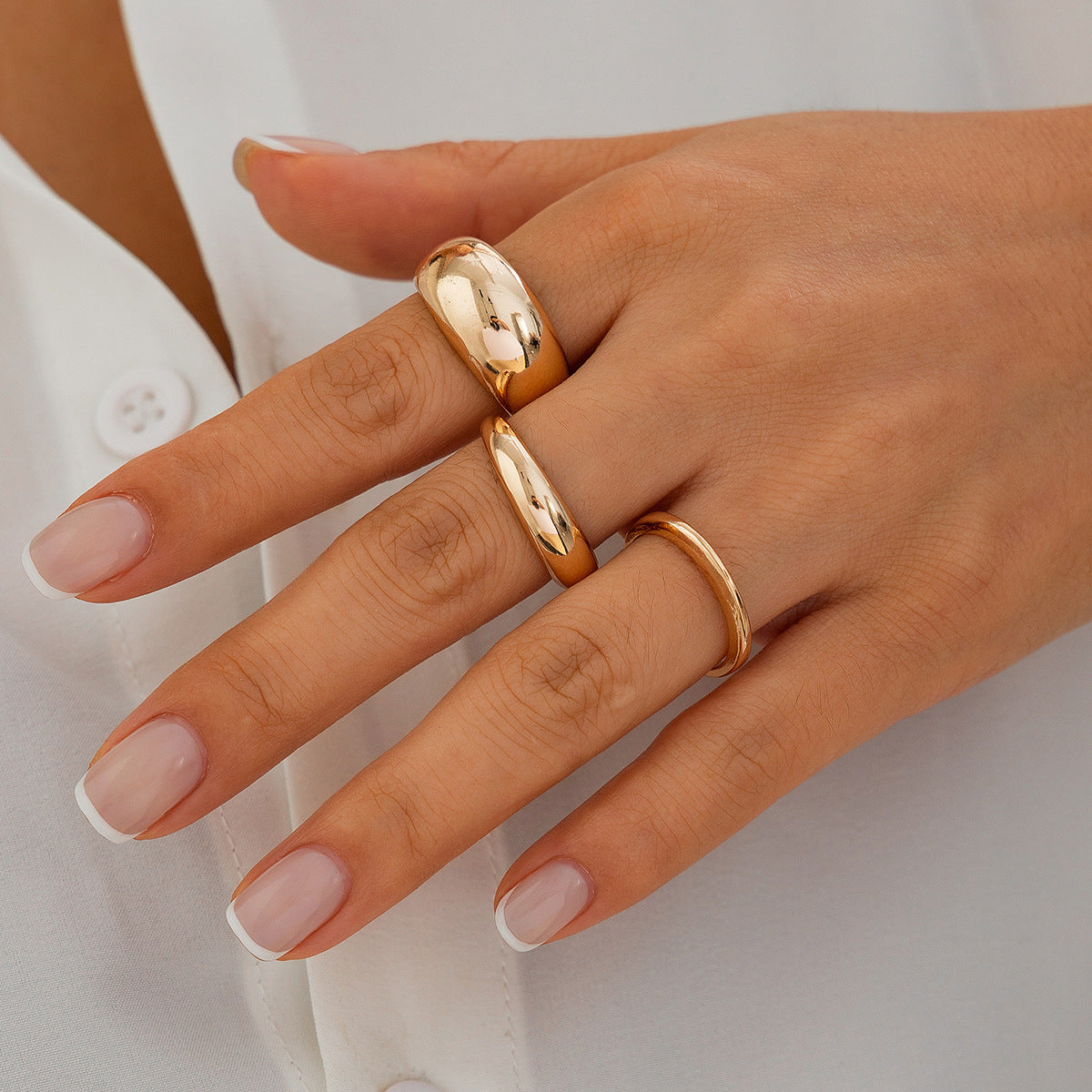 3-teiliges Ring-Set – Gold
