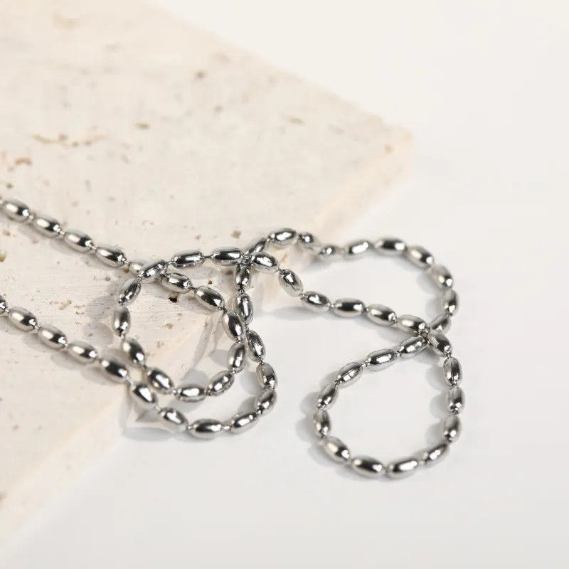 Wasserfeste Edelstahl, Halskette mit Perlen – Verstellbarer Schmuck
