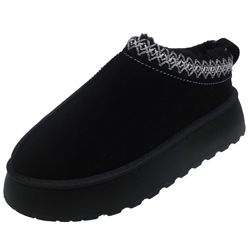 Damen Winterschuhe mit warmem Futter im Retro Look