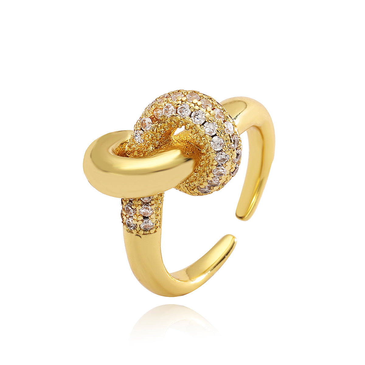 Eleganter Statement-Ring mit Strass – Gold
