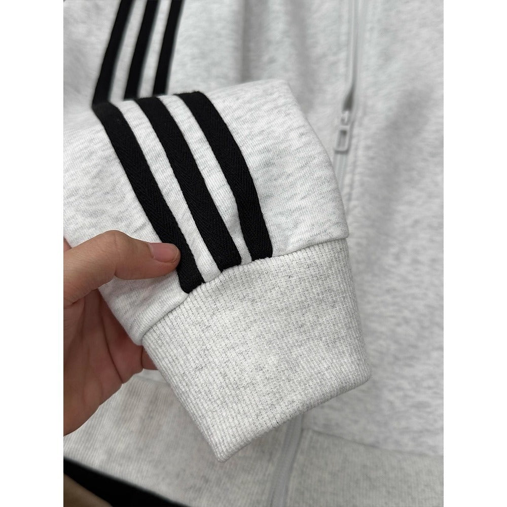Herren Übergangsjacke mit Stehkragen – Gestreiftes Design mit Reißverschluss