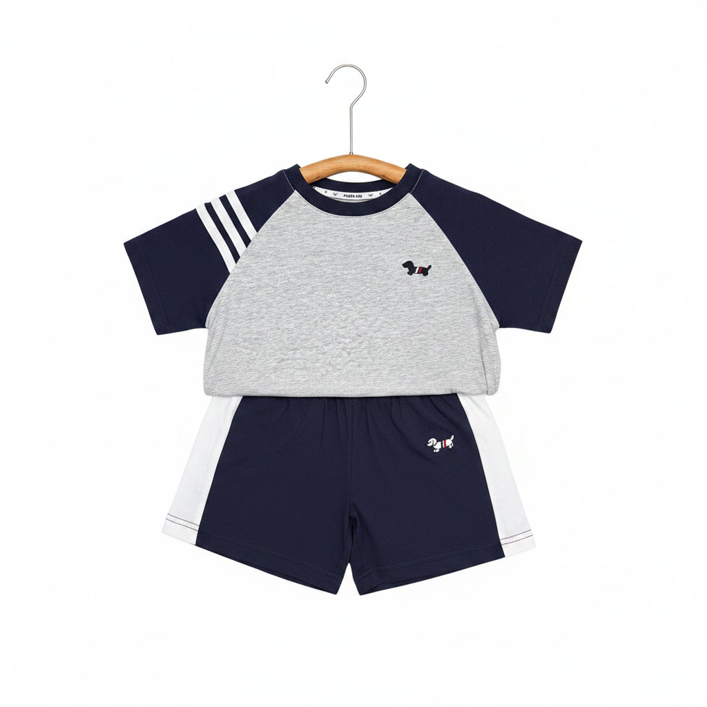 2-teiliges Kinder Sommer-Set mit Hunde-Print – T-Shirt & Shorts Baby boy