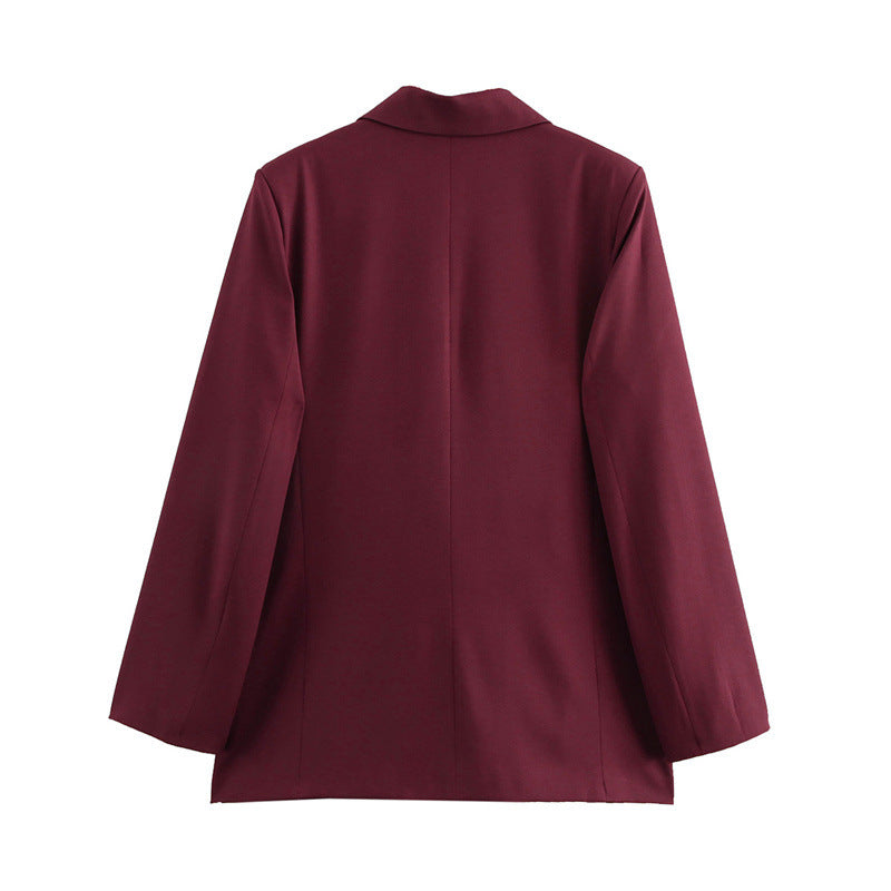 Eleganter Damen Zweireiher-Blazer mit Reverskragen – Lässiger Chic