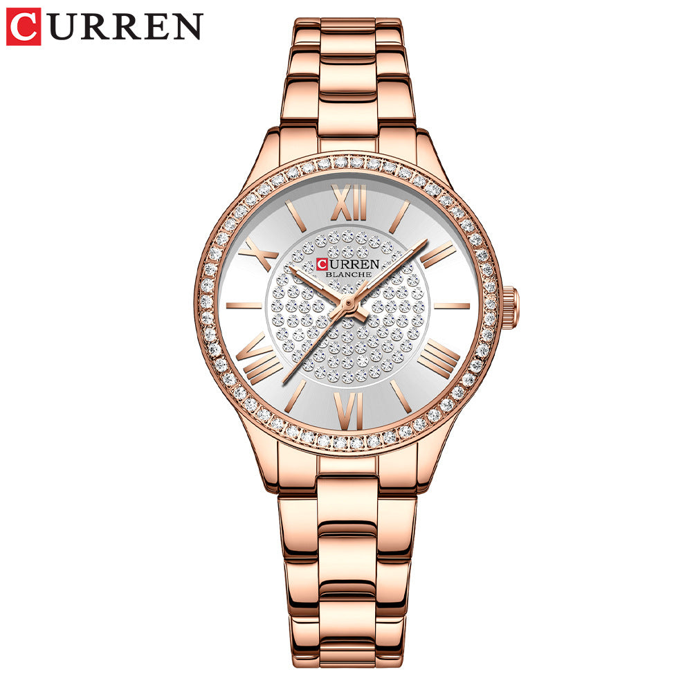 Damen-Armbanduhr in Roségold – Klassisches Design