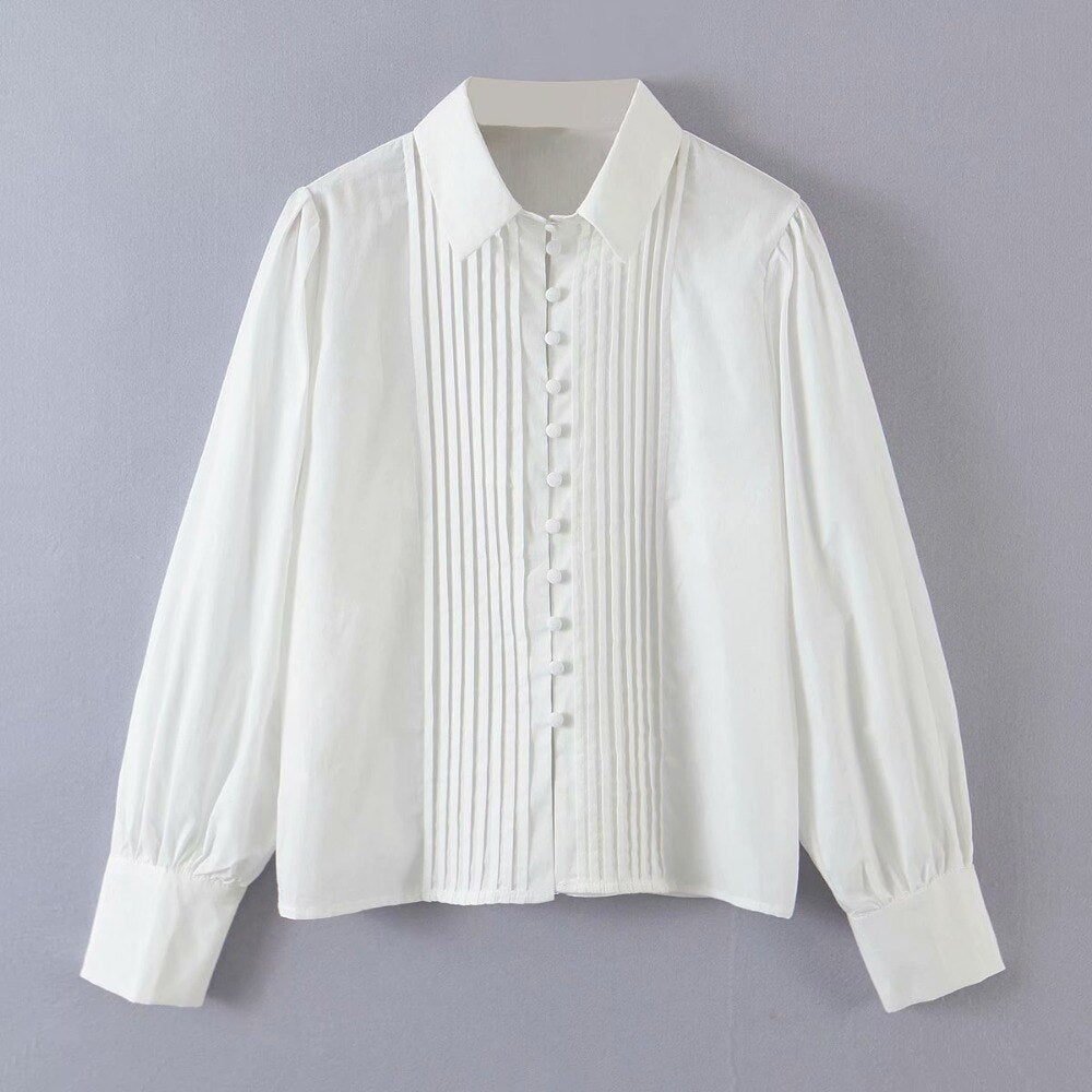 Damen Bluse aus Baumwolle – Vintage Boho Shirt mit Knopfleiste