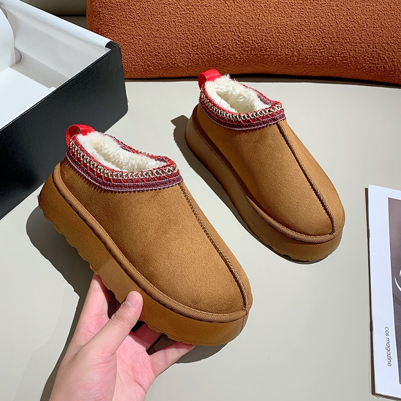 Damen Winterschuhe mit warmem Futter im Retro Look