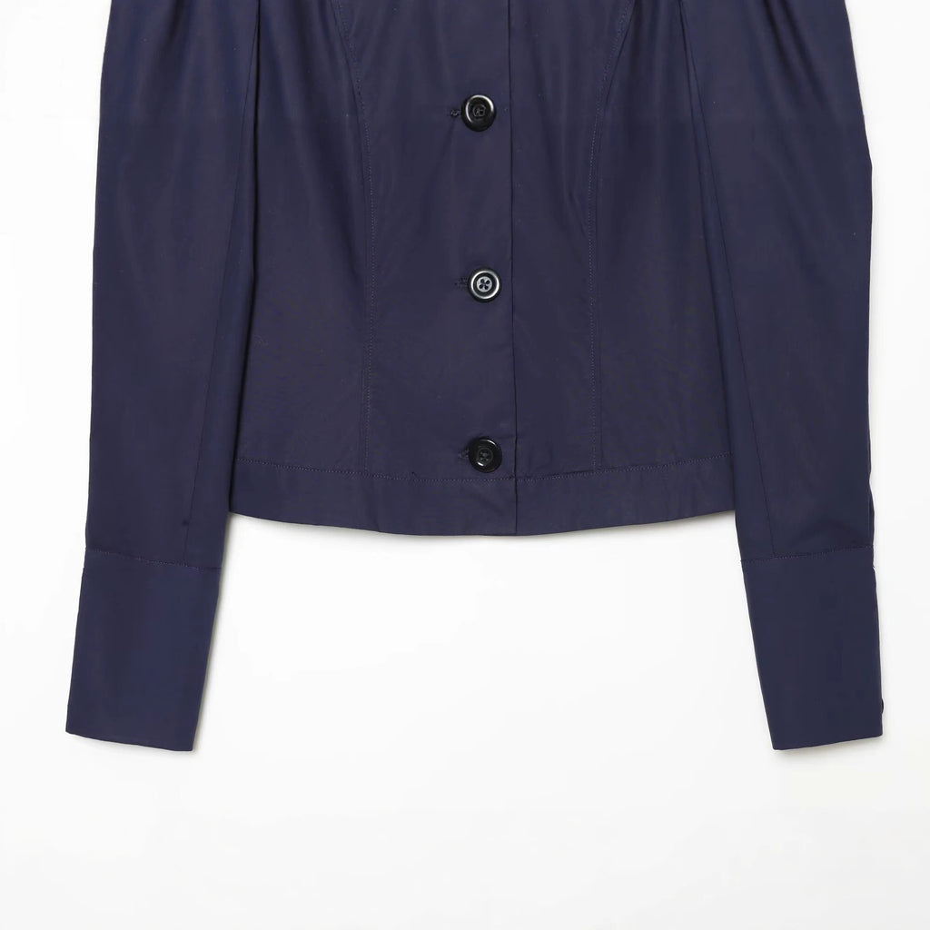 Women's pleated shoulder lapel suit jacket