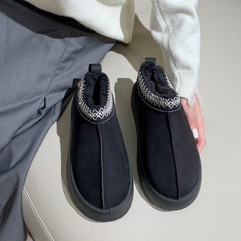 Damen Winterschuhe mit warmem Futter im Retro Look