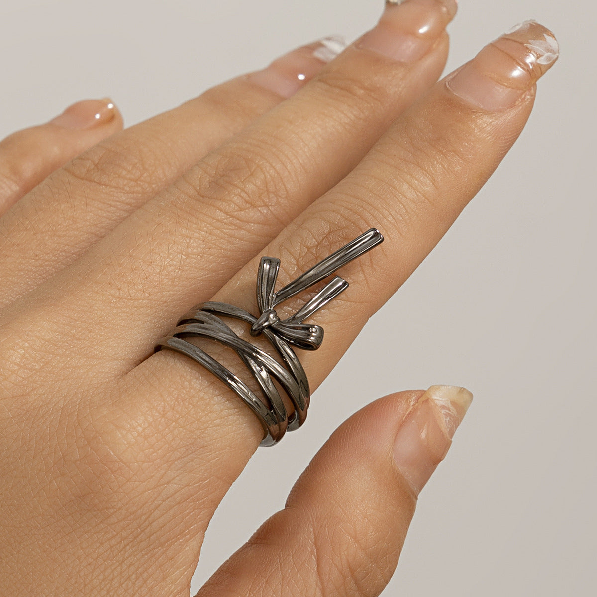 Perlen-Ringset mit Schleife – Größenverstellbar in Silber & Gold
