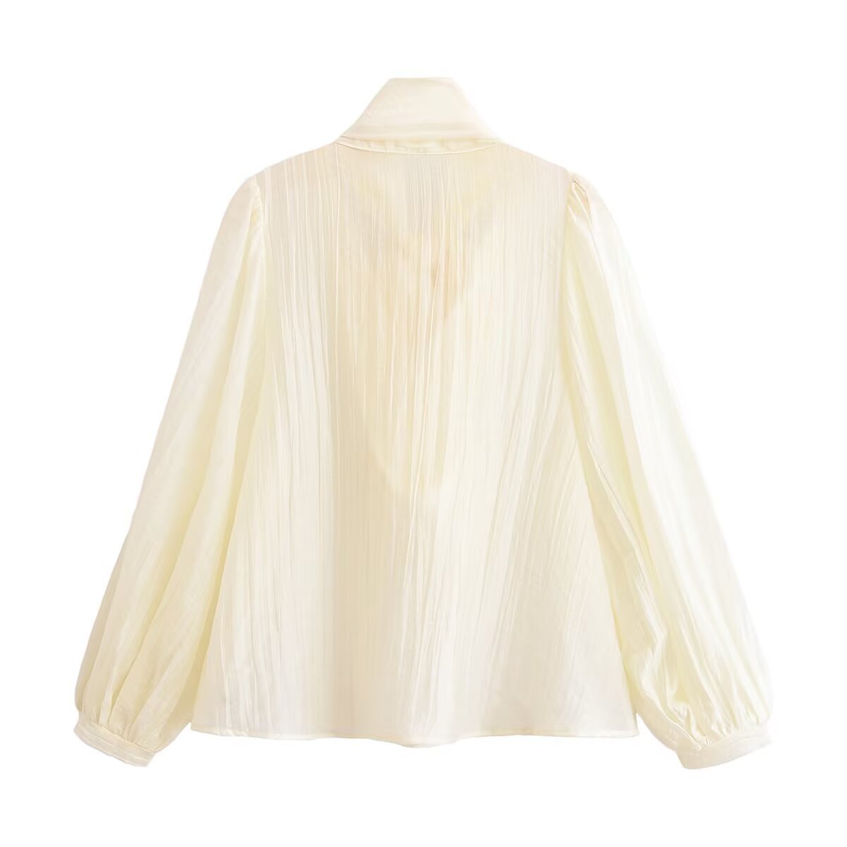 Damen Bluse mit Schleife – Elegante Langarmbluse mit Ballonärmeln