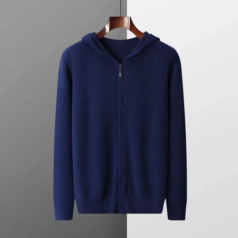 Herren Hoodie-Cardigan aus weichem Chenille-Strick – Lockerer Schnitt mit Kapuze