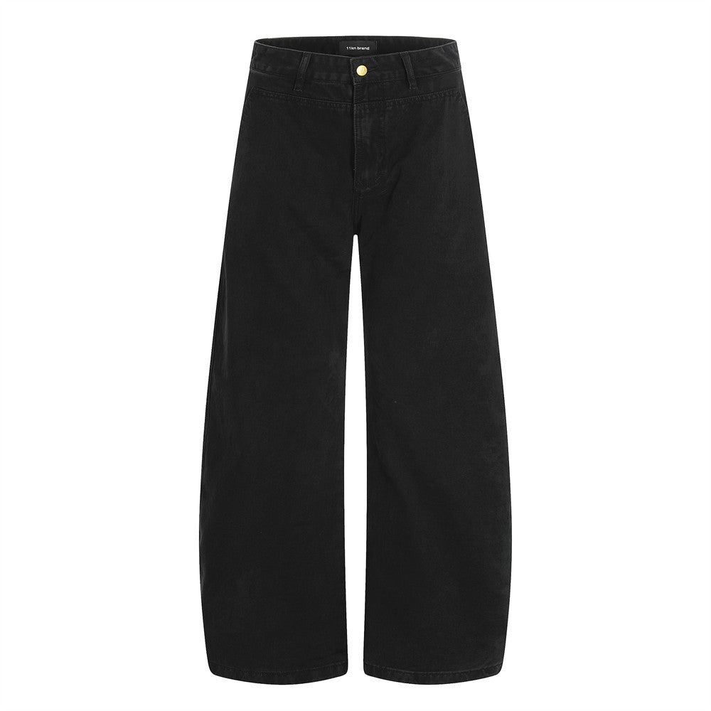Loose-Fit Jeans in Schwarz & Grau-Braun