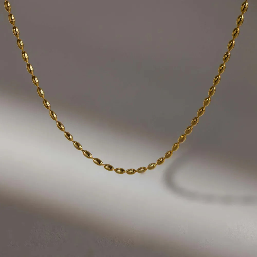 Wasserfeste Edelstahl, Halskette mit Perlen – Verstellbarer Schmuck