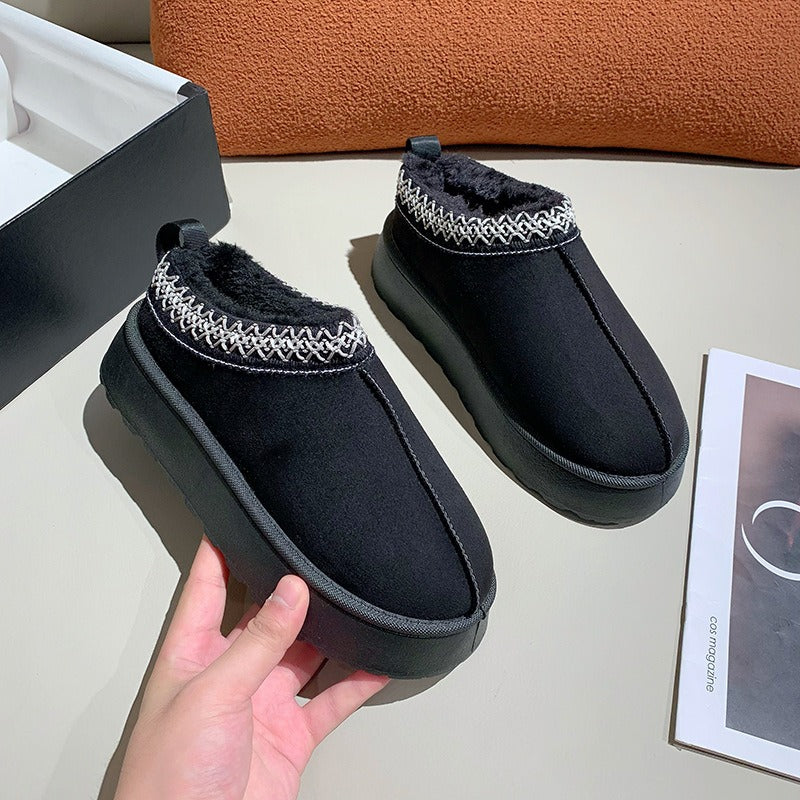 Damen Winterschuhe mit warmem Futter im Retro Look
