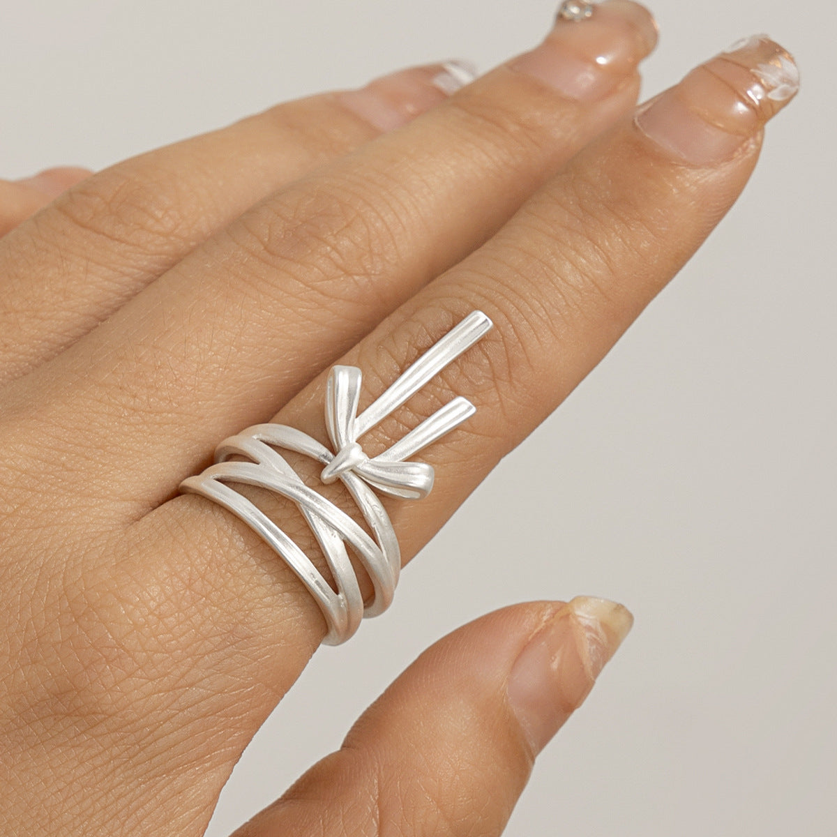 Perlen-Ringset mit Schleife – Größenverstellbar in Silber & Gold