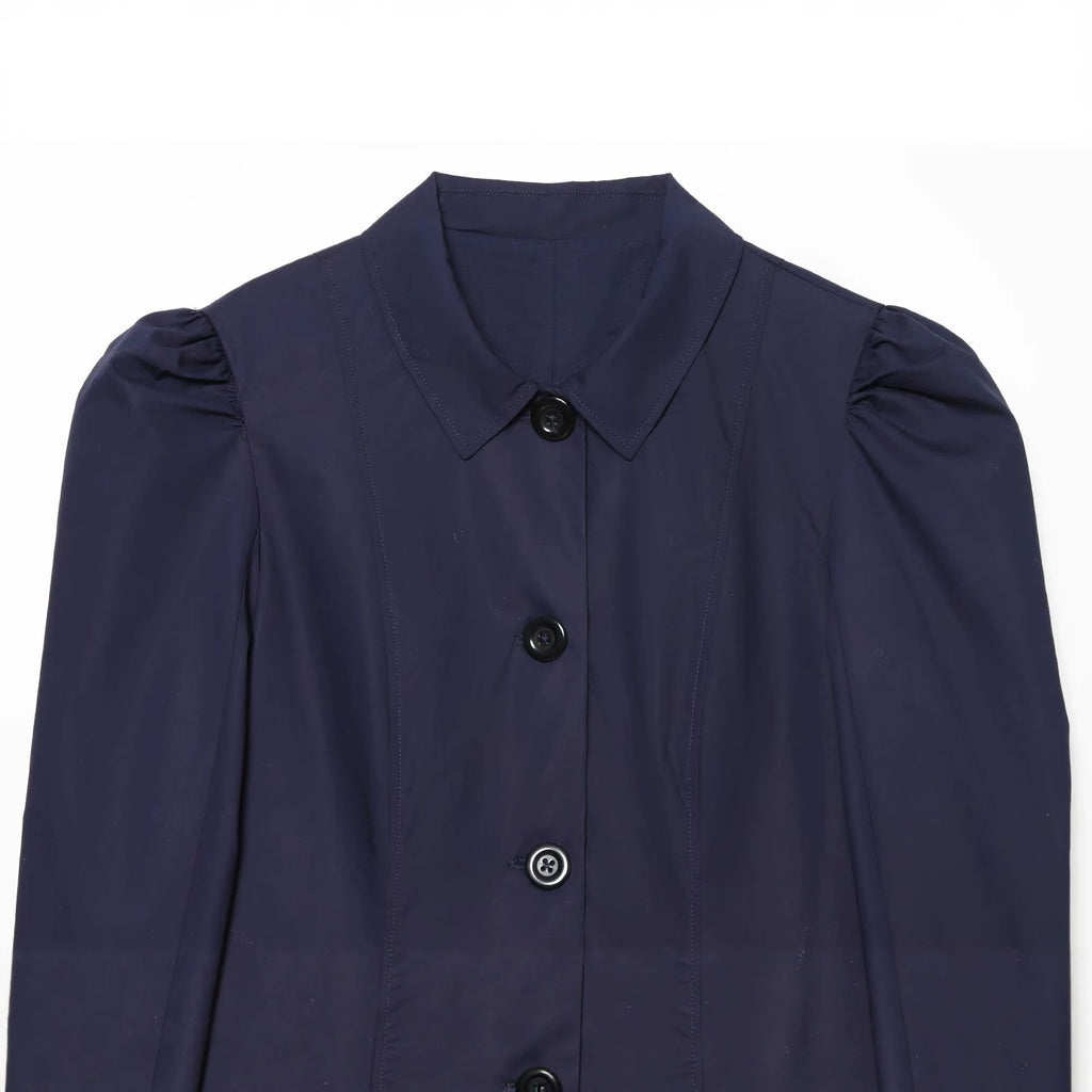 Women's pleated shoulder lapel suit jacket