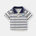 Gestreiftes Kinder Poloshirt mit Umschlagkragen – Kurzarm