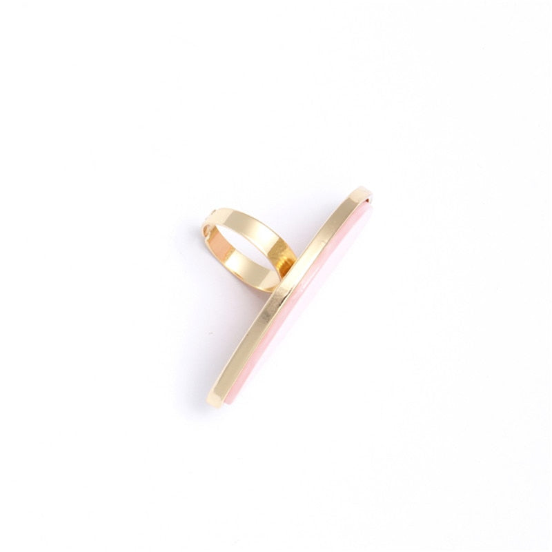 Verstellbarer Acryl Ring mit geometrischem Acetat Design