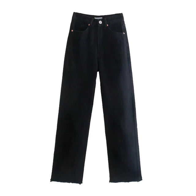 Damen Wide-Leg-Hose in Schwarz – High-Waist mit elegantem Look