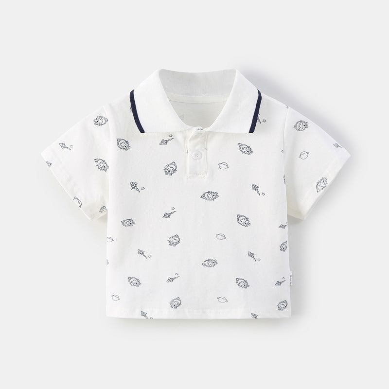 Gestreiftes Kinder Poloshirt mit Umschlagkragen – Kurzarm