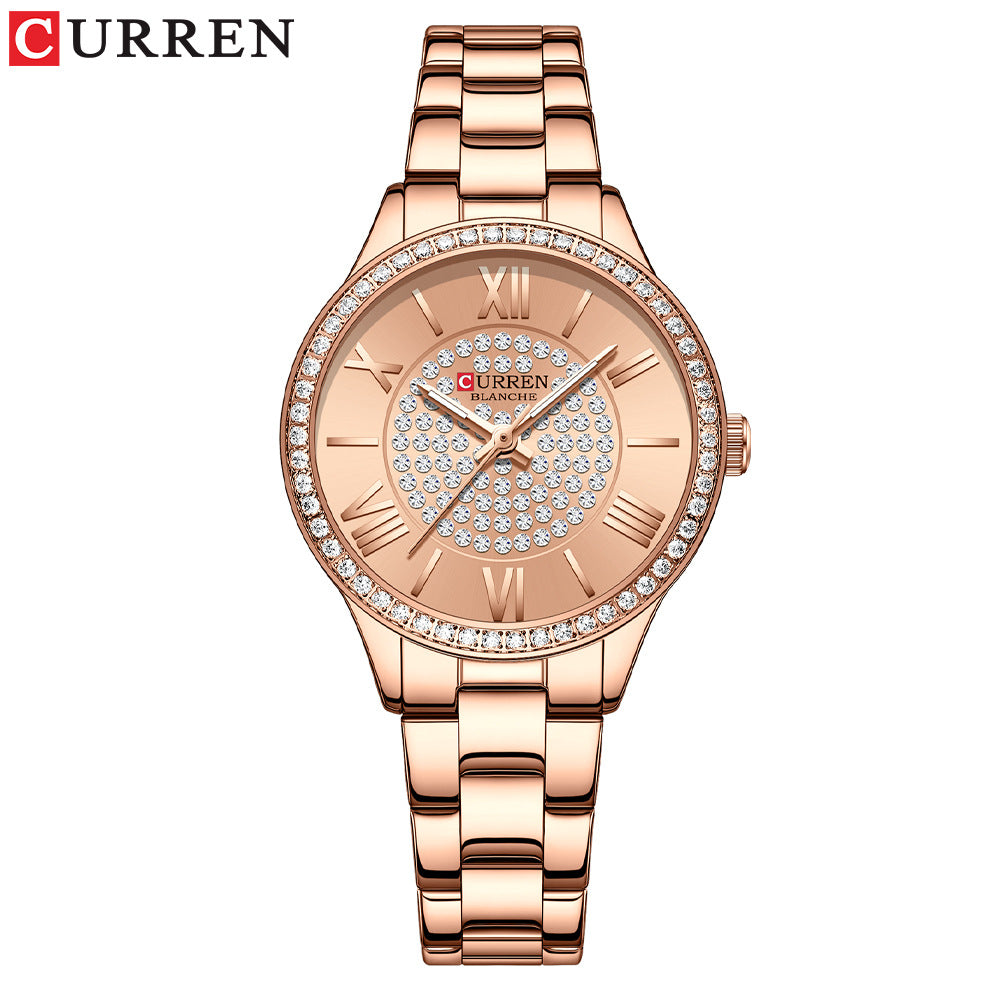 Damen-Armbanduhr in Roségold – Klassisches Design