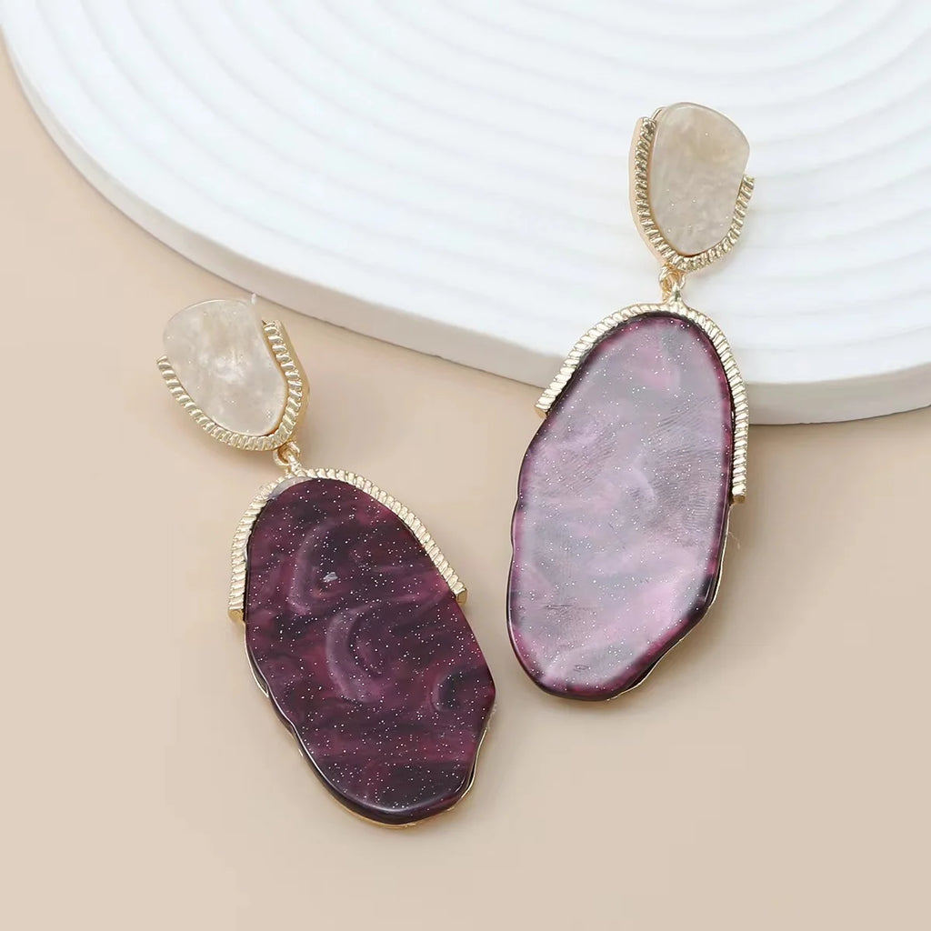 Elegante Statement-Ohrringe in Lila – Geometrisches Design