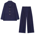 Damen Hosenanzug Set – Eleganter Blazer mit Hose & Goldknöpfen