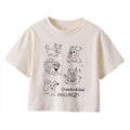 Kurzarm T-Shirt mit niedlichem Cartoon-Print – Baumwolle
