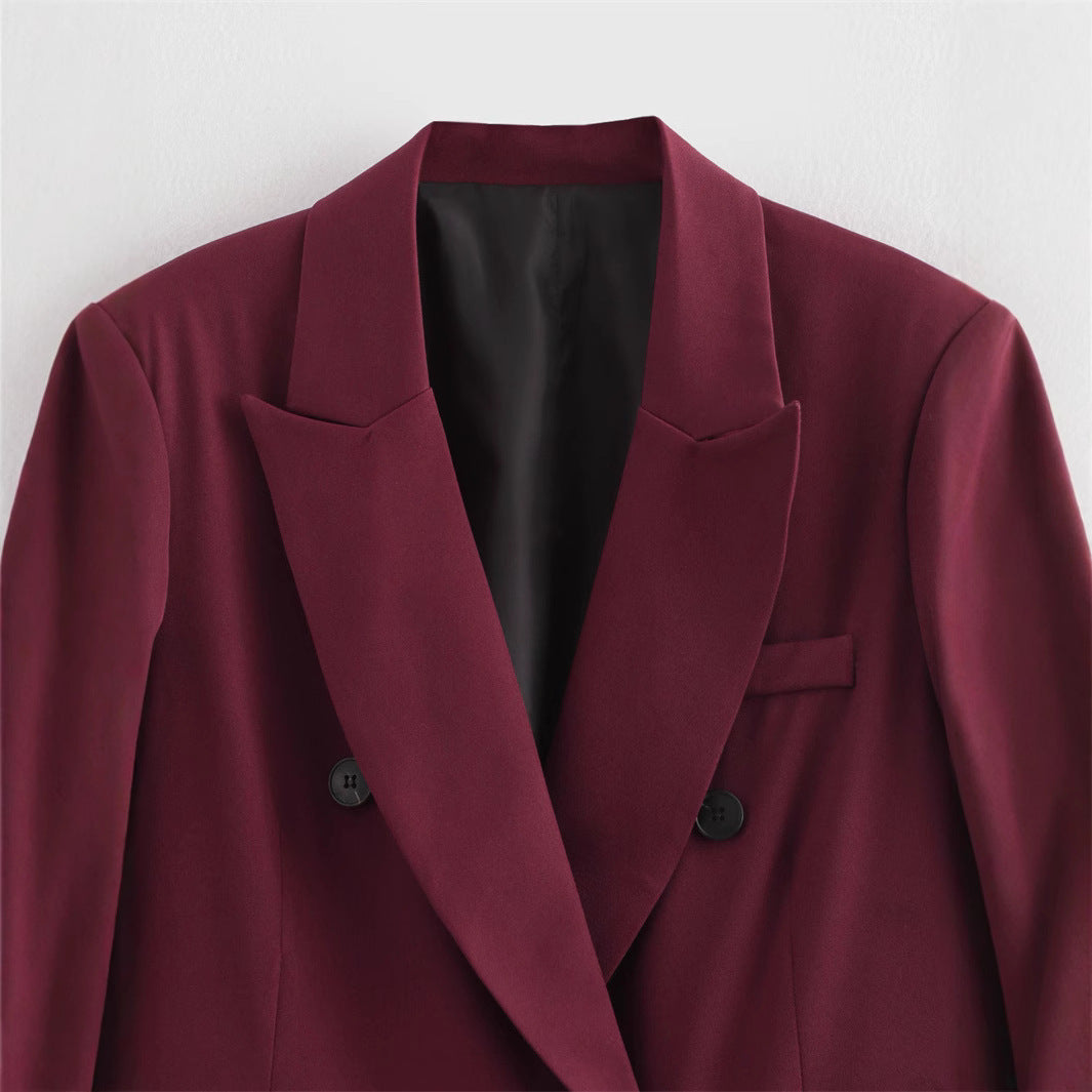Eleganter Damen Zweireiher-Blazer mit Reverskragen – Lässiger Chic