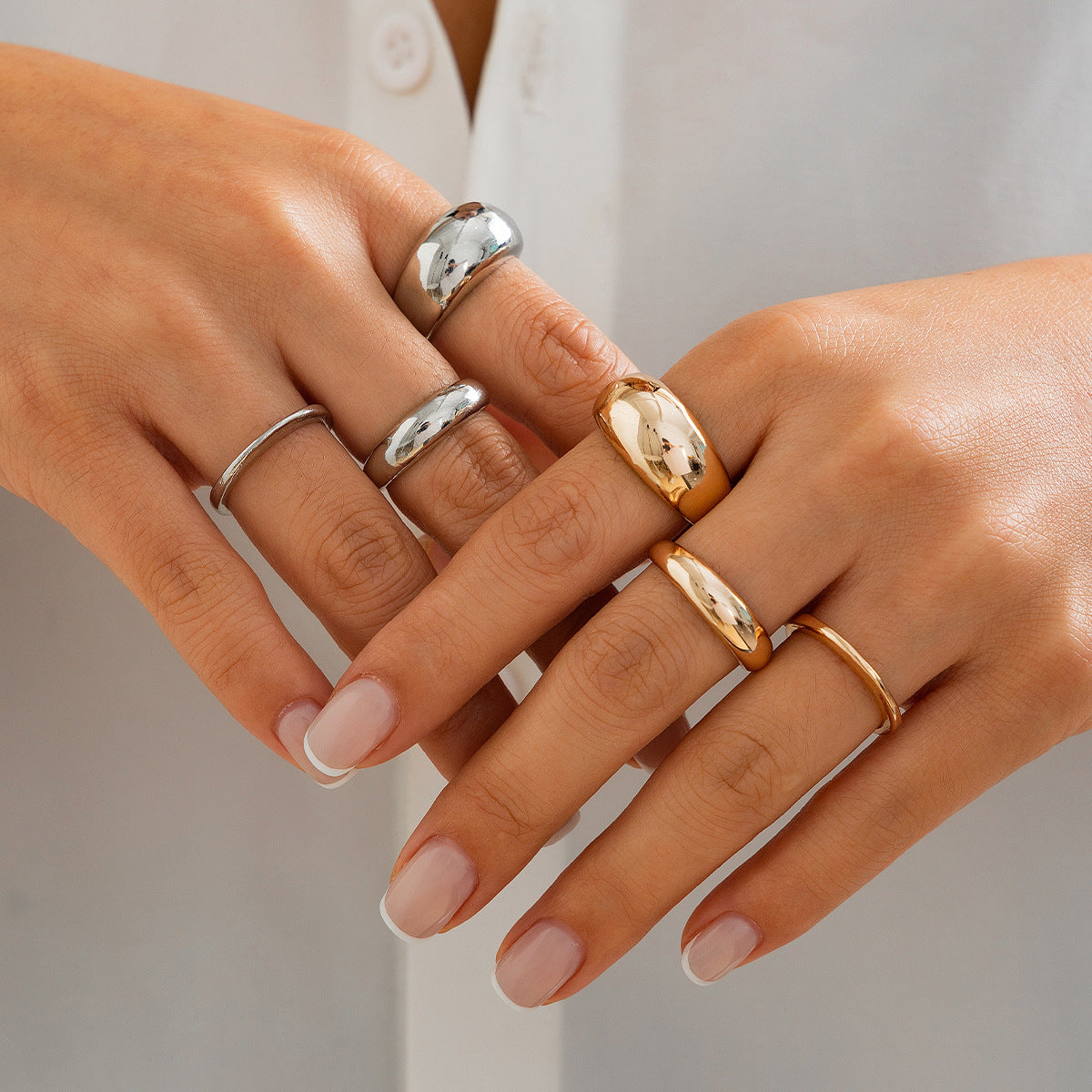 3-teiliges Ring-Set – Gold