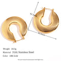 Vintage-Style Gold C-Shaped Statement Hoop Earrings – Geometric Designer Earrings