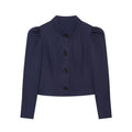 Women's pleated shoulder lapel suit jacket