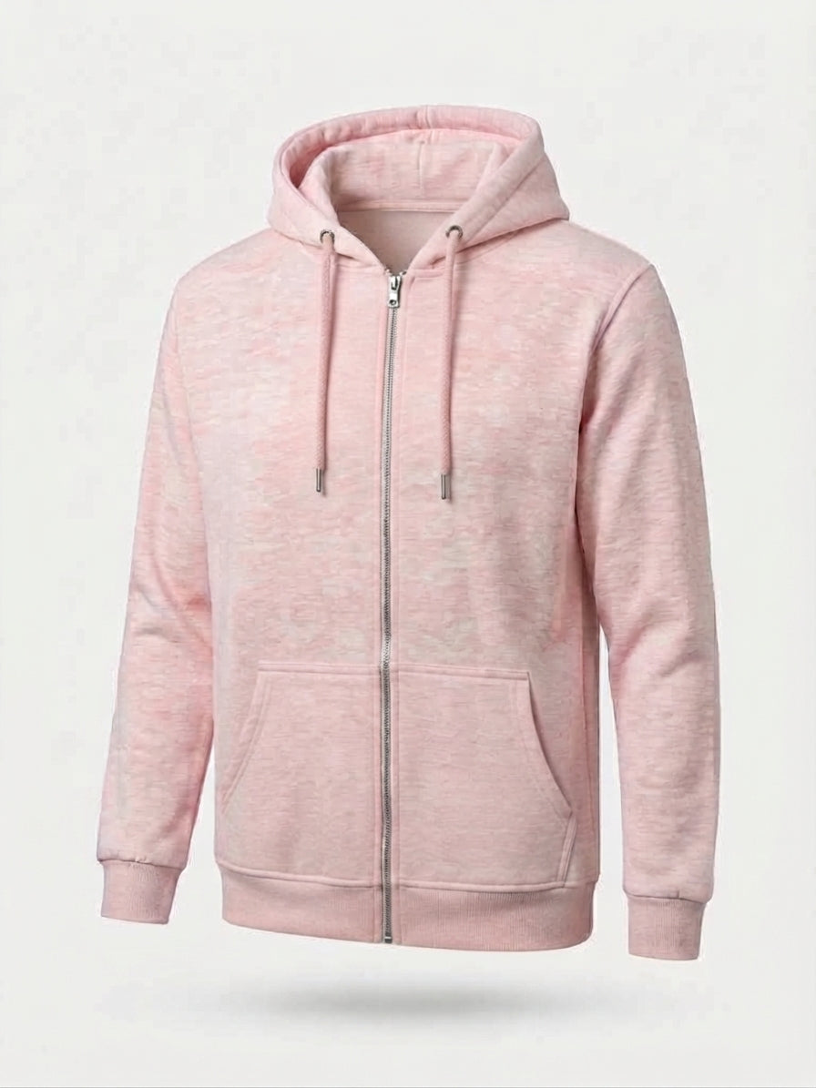 Damen Reißverschluss-Hoodie Hellblau meliert