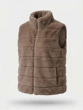 Fluffy Faux Fur Vest with Stand-Up Collar – Cuddly Faux Fur Vest