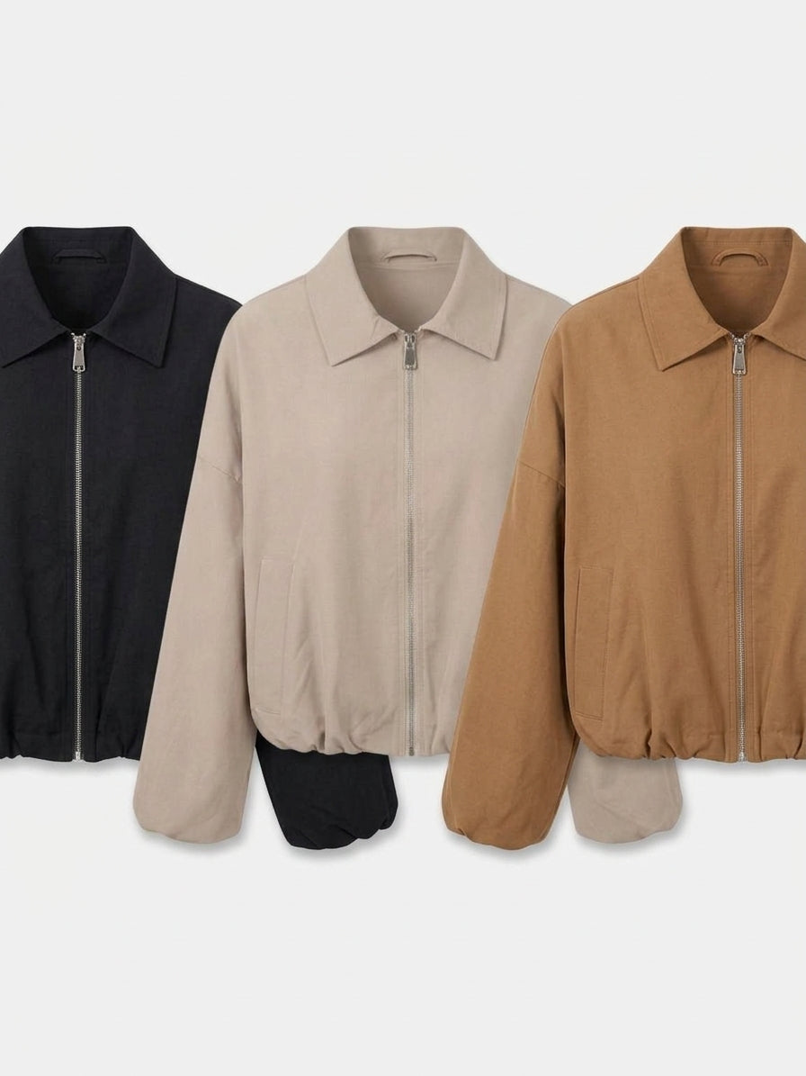 Beige Blousonjacke