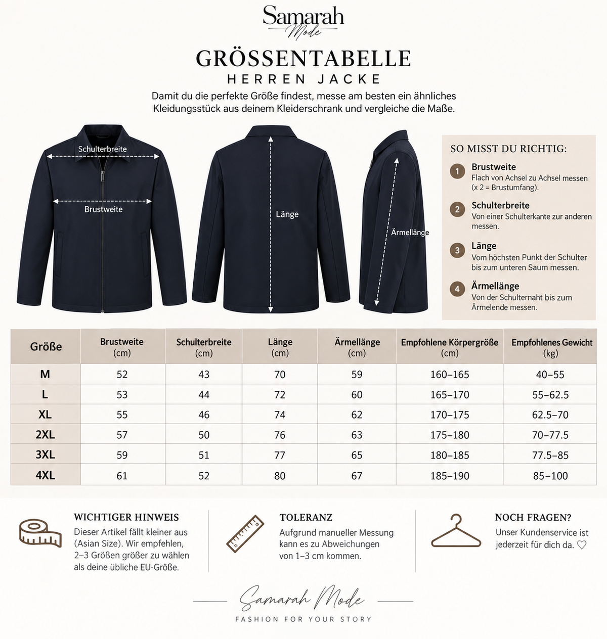 Herren Übergangsjacke mit Stehkragen – Klassischer Look