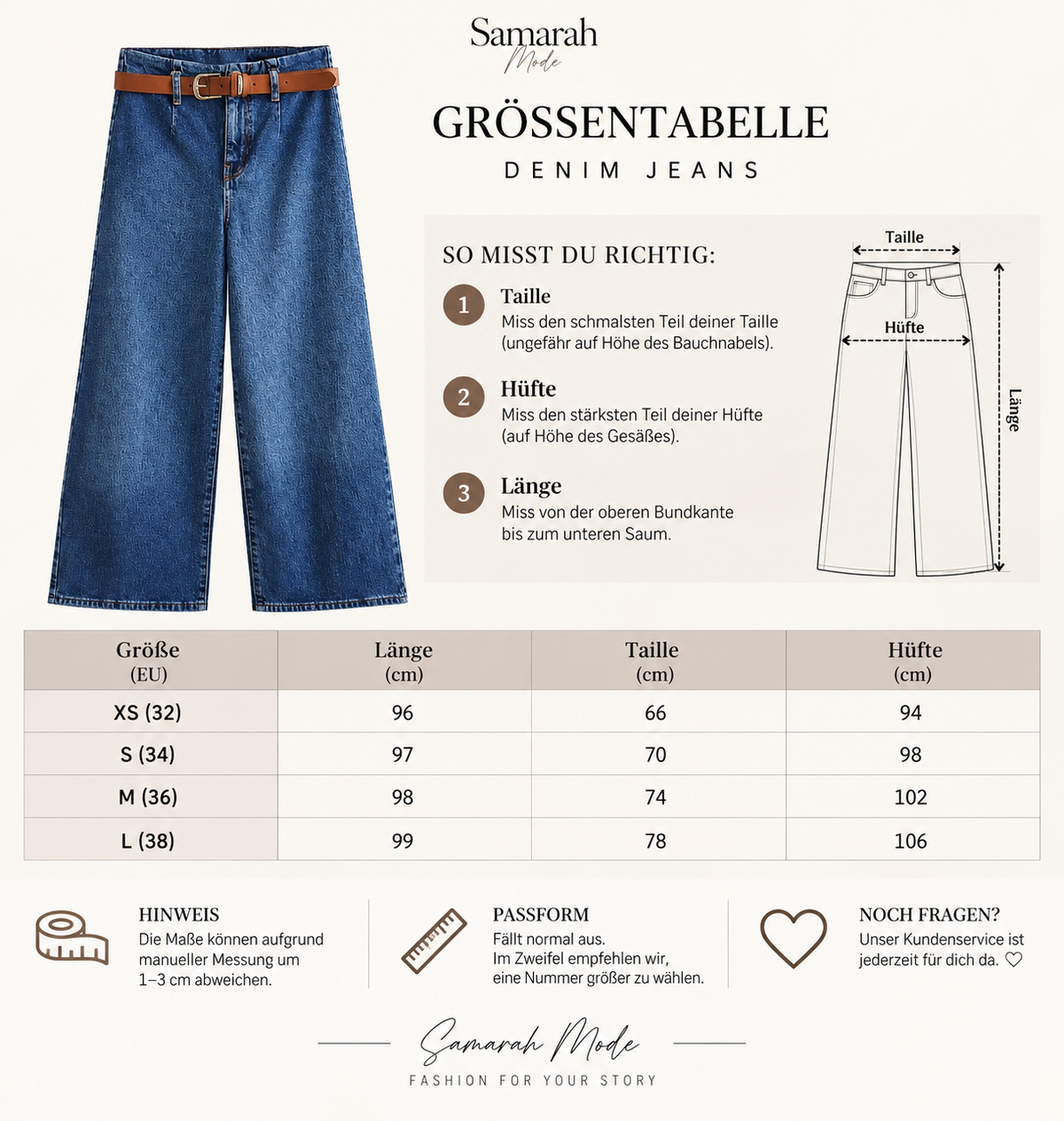 Damen Baggy Jeans mit hoher Taille und Gürtel
