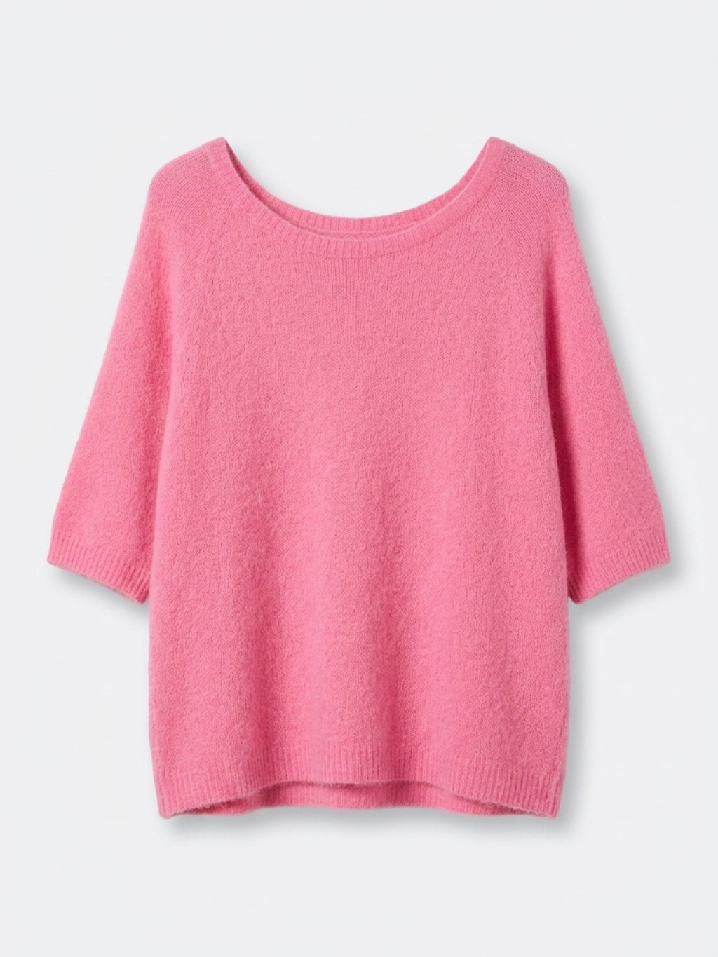 Eleganter Damen-Kurzarm-Strickpullover mit U-Ausschnitt – Gemütlicher Feinstrick-Pullover für den Alltag