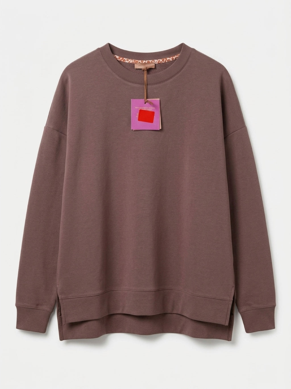 Damen-Sweatshirt mit Rundhalsausschnitt und Schlitzsaum – Premium Basic-Pullover in 4 Farben