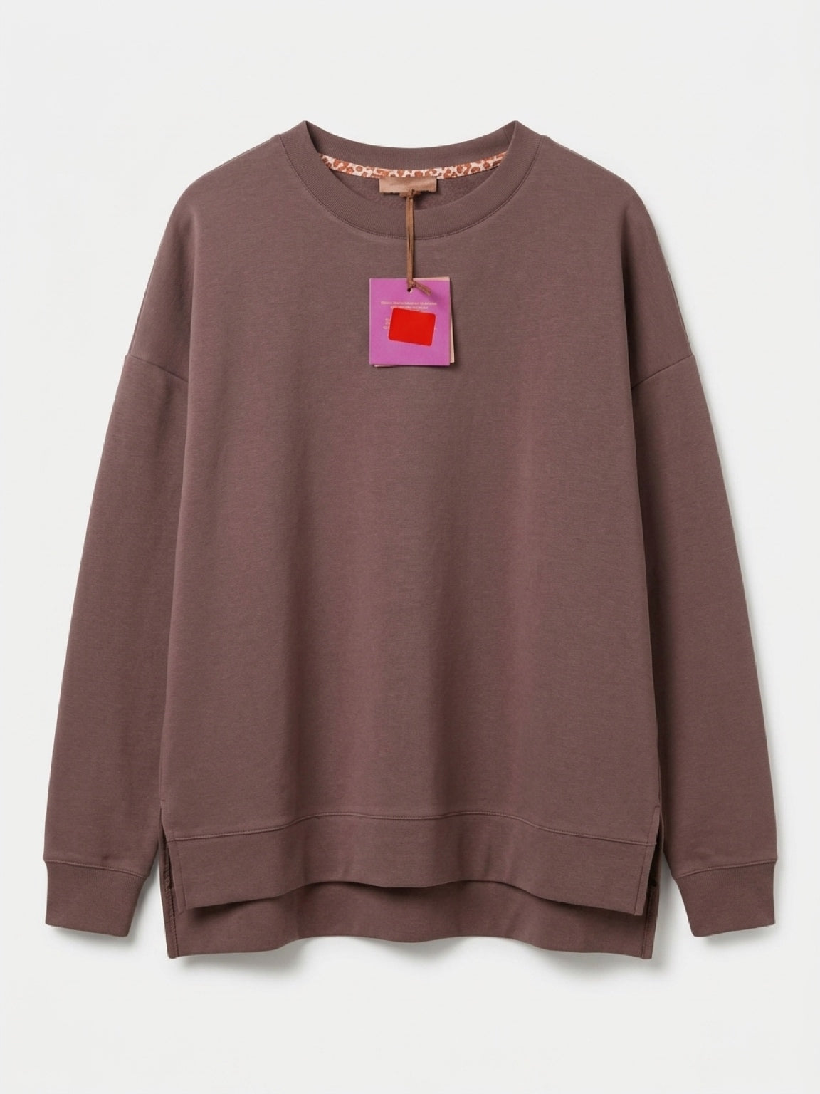 Damen-Sweatshirt mit Rundhalsausschnitt und Schlitzsaum – Premium Basic-Pullover in 4 Farben
