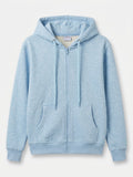 Damen Reißverschluss-Hoodie Hellblau meliert