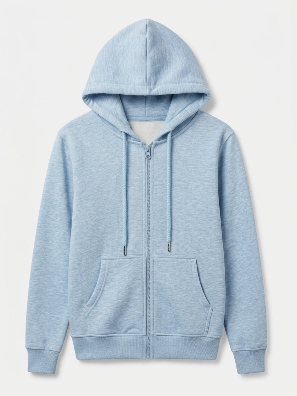 Damen Reißverschluss-Hoodie Hellblau meliert