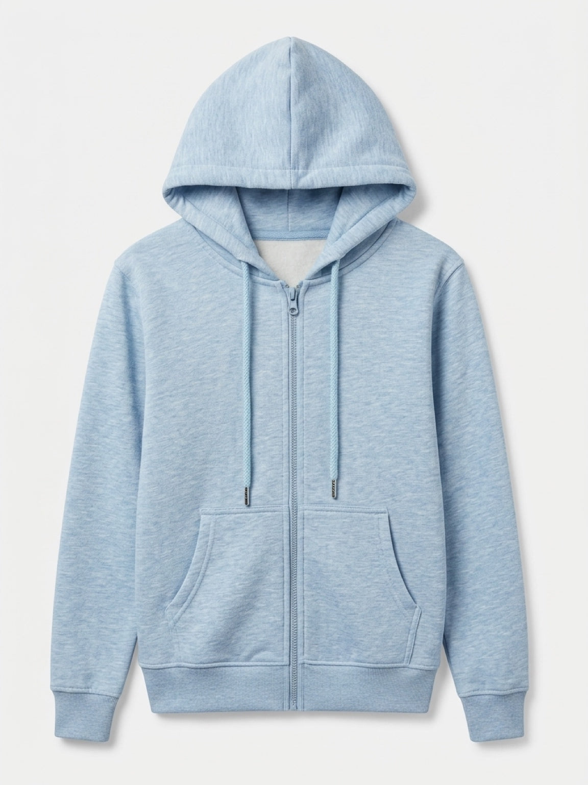 Damen Reißverschluss-Hoodie Hellblau meliert